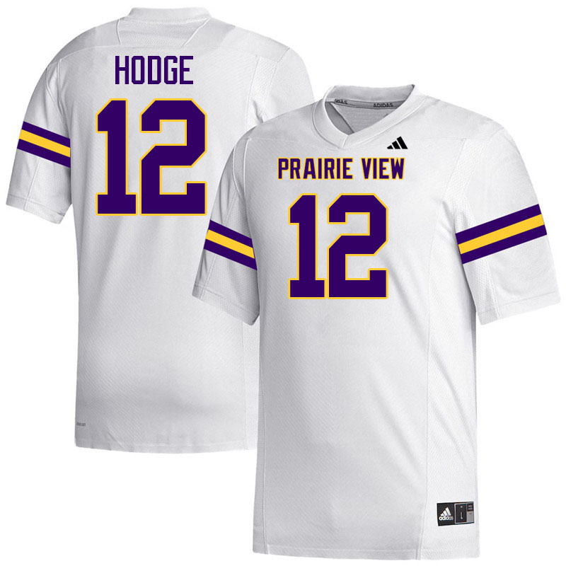 Prairie View A&M Panthers #12 KhaDarel Hodge College Football Jerseys,Uniforms Stitched-White